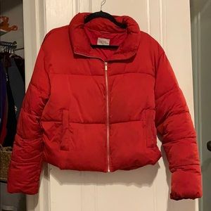 URBAN OUTFITTERS RED PUFFER JACKET (M)